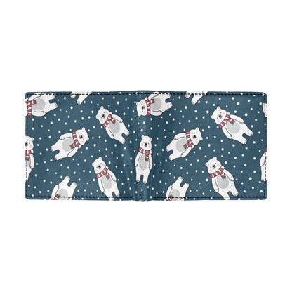 Polar Bear Pattern Print Design PB05 Men's ID Card Wallet