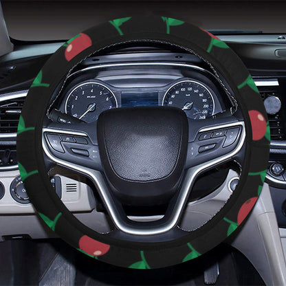 Cranberry Pattern Print Design CB01 Steering Wheel Cover with Elastic Edge