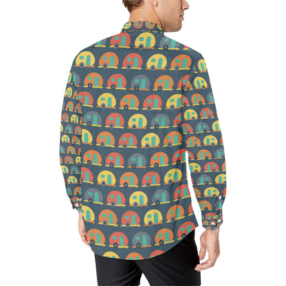 Camper Pattern Print Design 02 Men's Long Sleeve Shirt