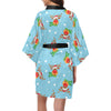 Reindeer cute Pattern Print Design 02 Women's Short Kimono