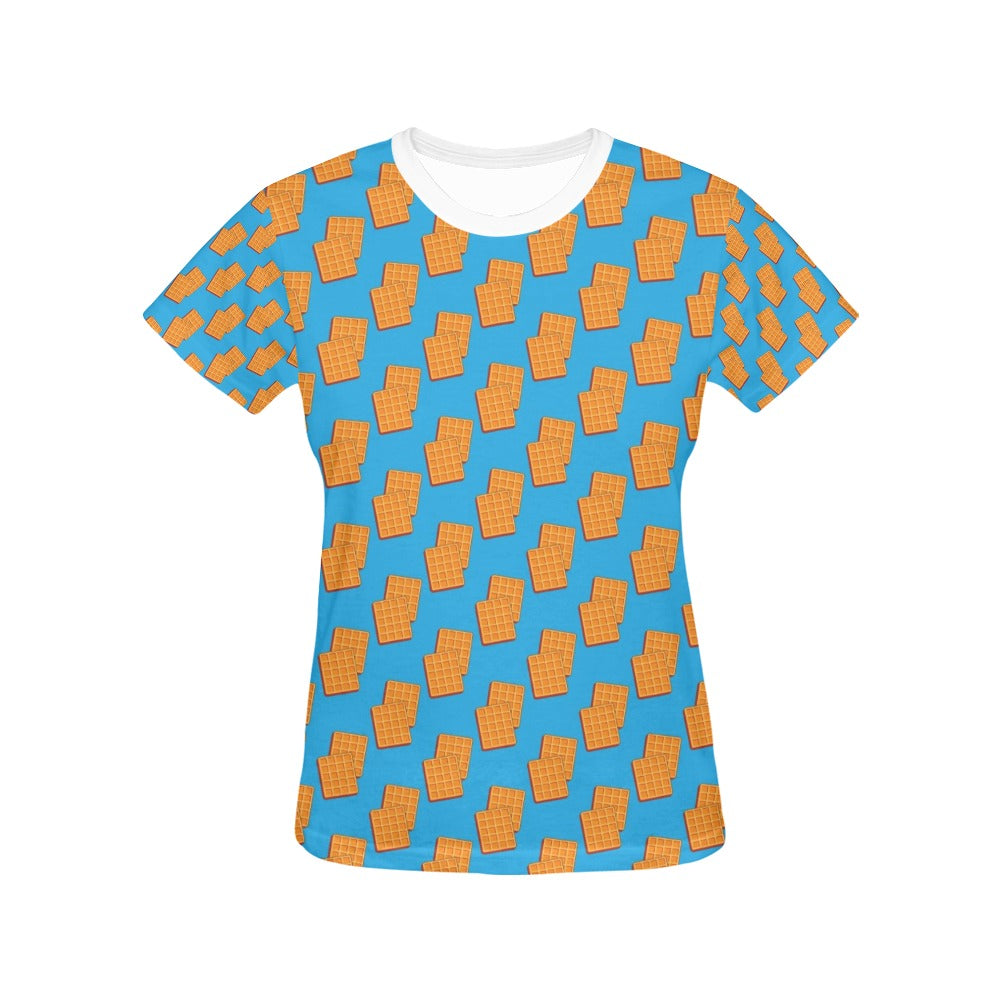 Waffle Print Design LKS304 Women's  T-shirt