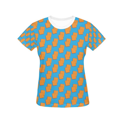 Waffle Print Design LKS304 Women's  T-shirt