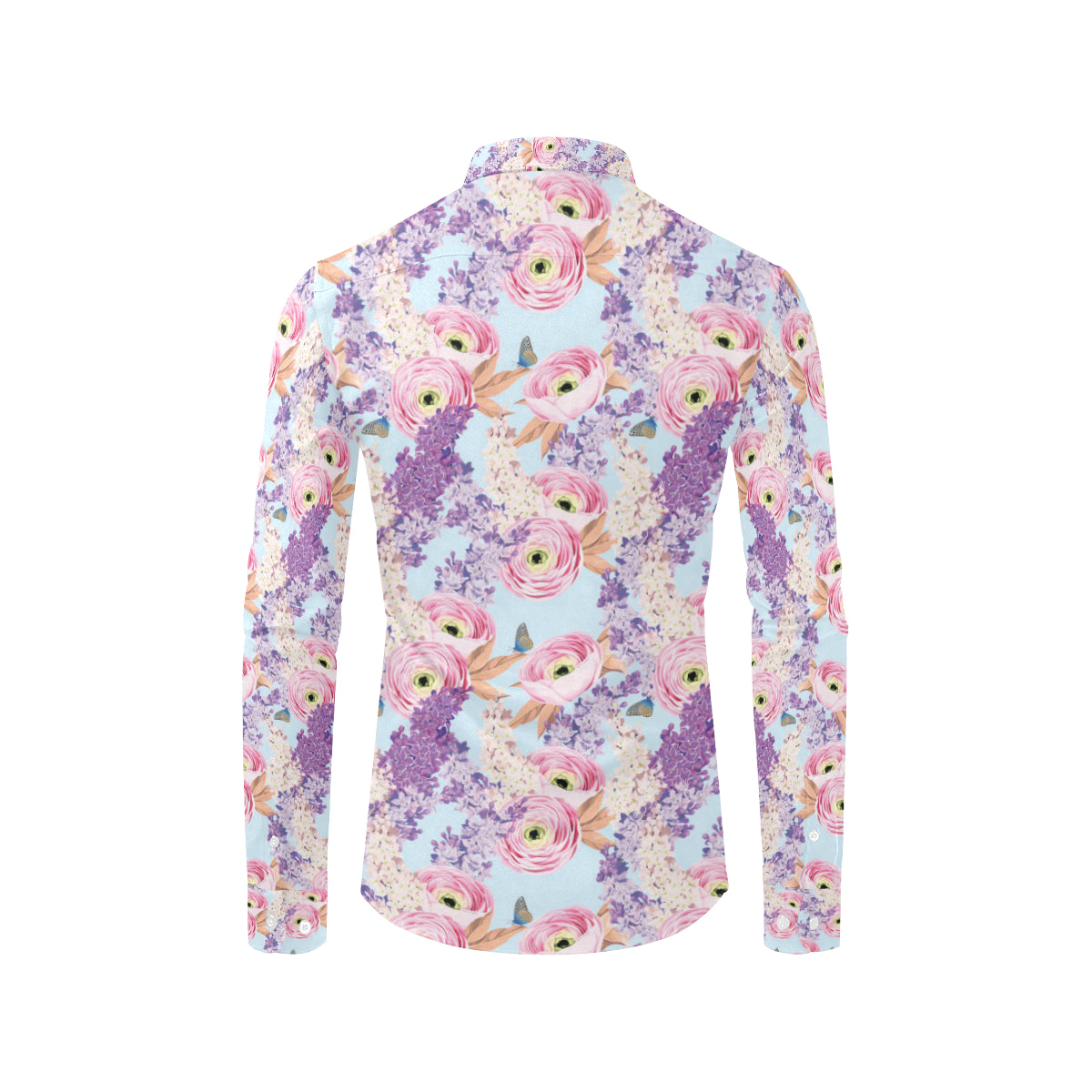 Lilac Pattern Print Design LI03 Men's Long Sleeve Shirt