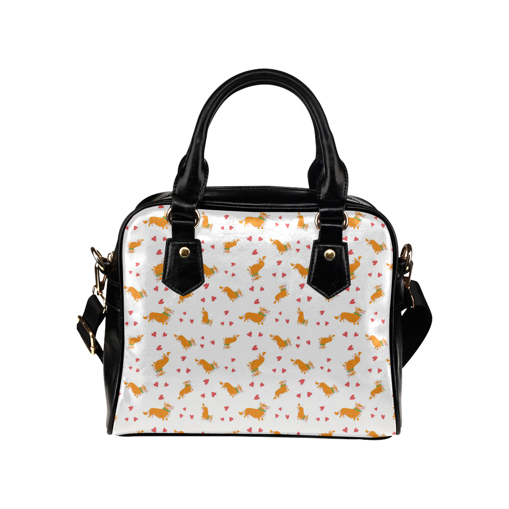 Cardigan Welsh Corgis Pattern Print Design 04 Shoulder Handbag