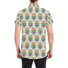 Boho Pattern Print Design 04 Men's Short Sleeve Button Up Shirt