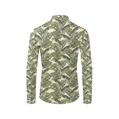 Banana Leaf Pattern Print Design 04 Men's Long Sleeve Shirt