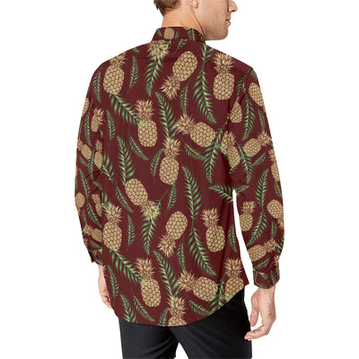 Pineapple Pattern Print Design PP013 Men's Long Sleeve Shirt