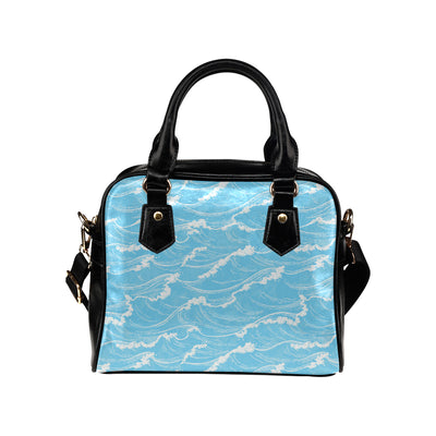 Ocean Wave Pattern Print Design A01 Shoulder Handbag