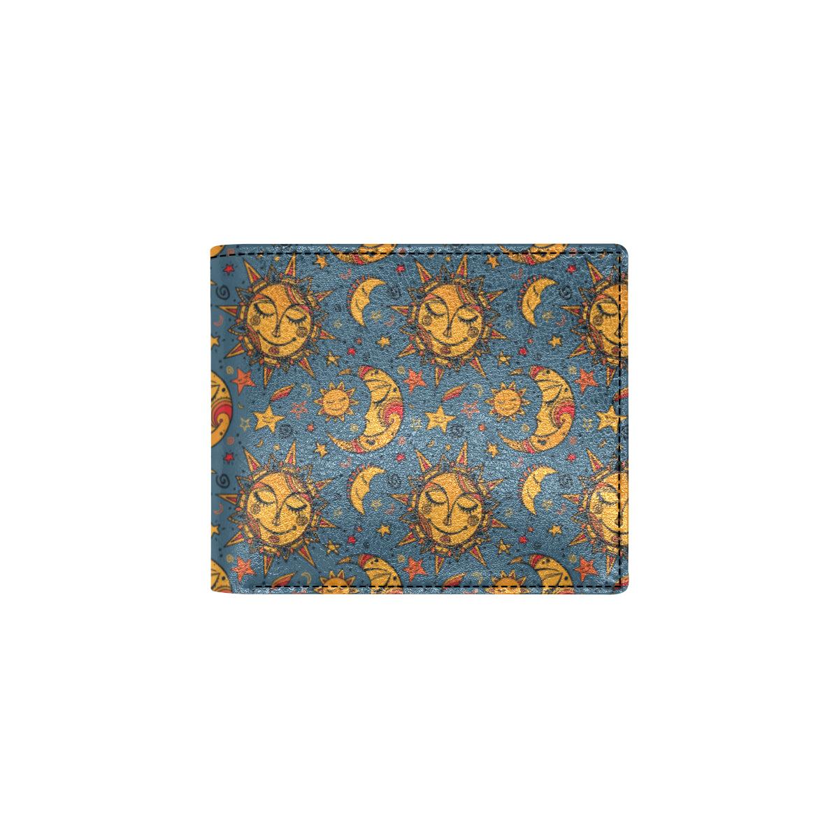 Celestial Moon Sun Pattern Print Design 02 Men's ID Card Wallet