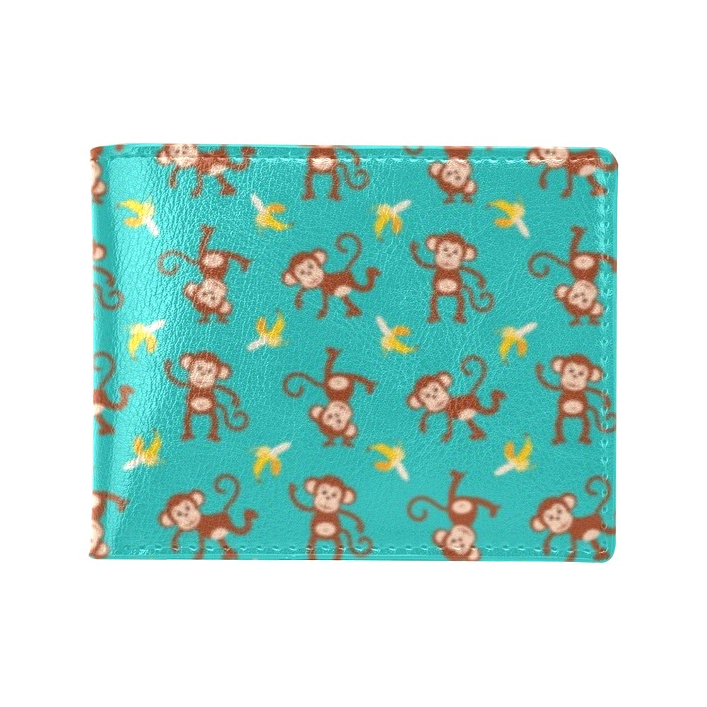 Monkey Banana Design Themed Print Men's ID Card Wallet