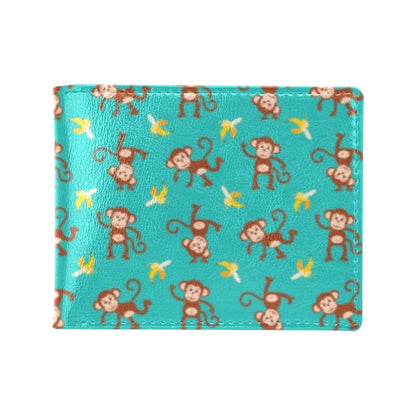 Monkey Banana Design Themed Print Men's ID Card Wallet