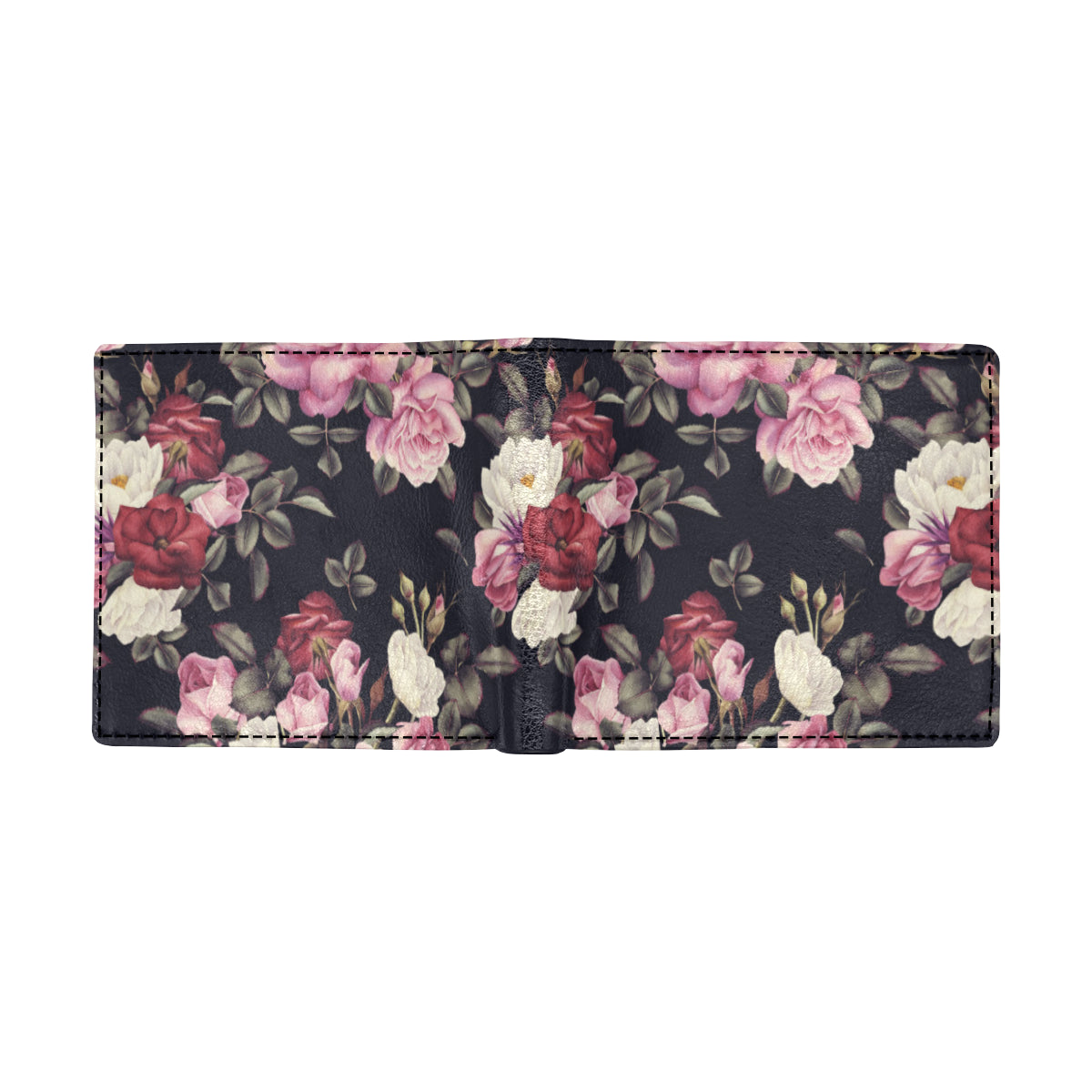 Rose Pattern Men's ID Card Wallet