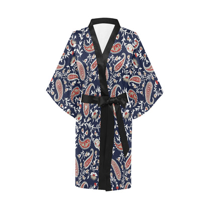 Paisley Pattern Print Design A05 Women's Short Kimono