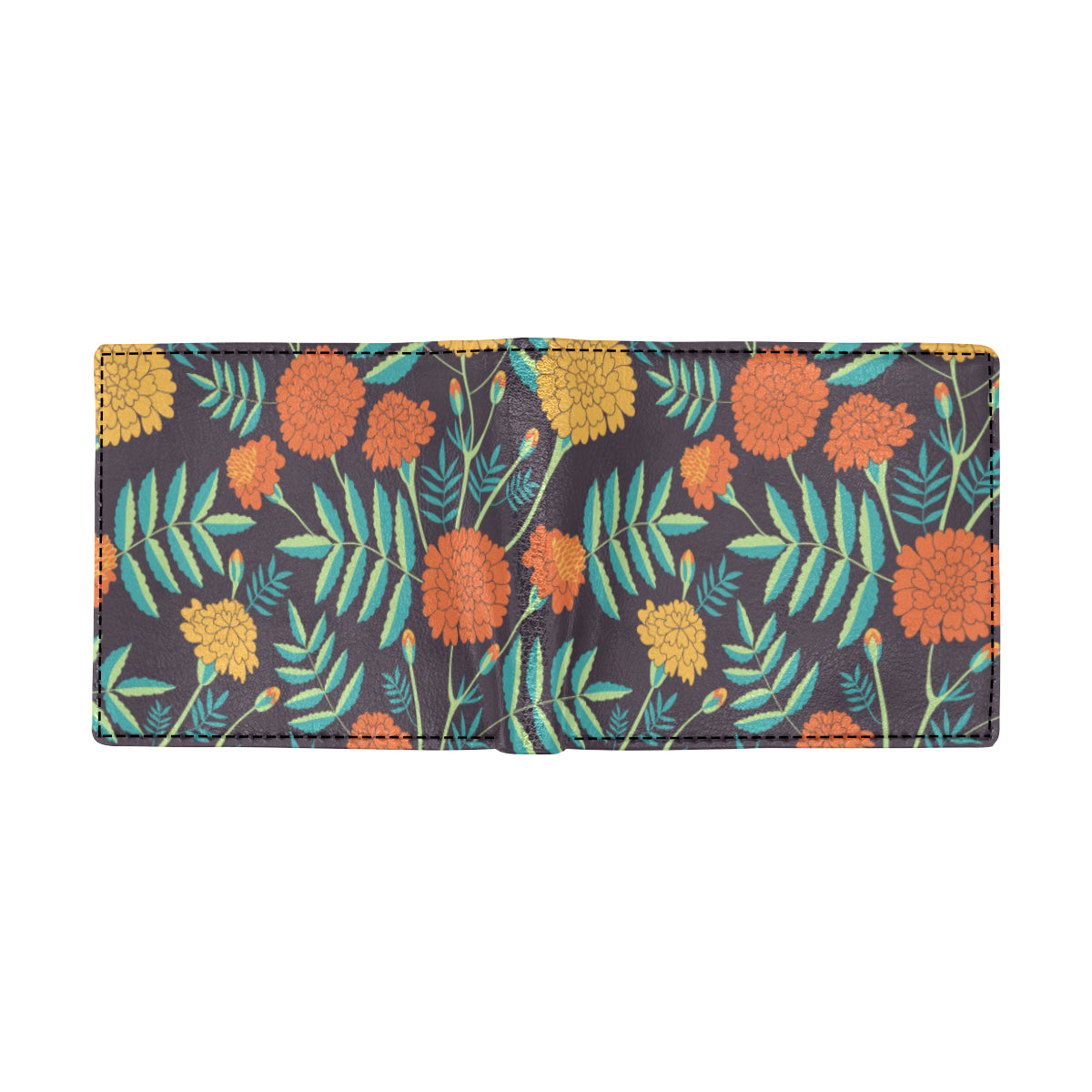 Marigold Pattern Print Design MR01 Men's ID Card Wallet
