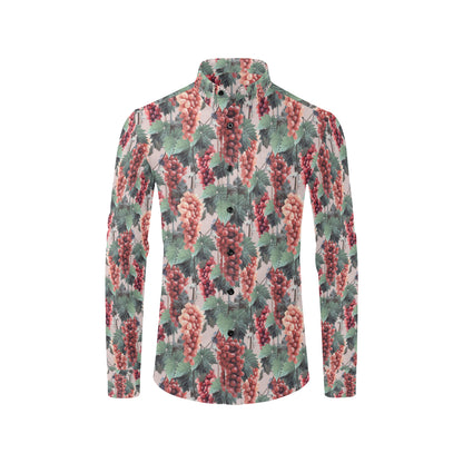 Grape Pattern Print Design GP01 Men's Long Sleeve Shirt