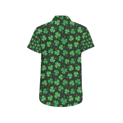 Clover  Pattern Print Design 04 Men's Short Sleeve Button Up Shirt