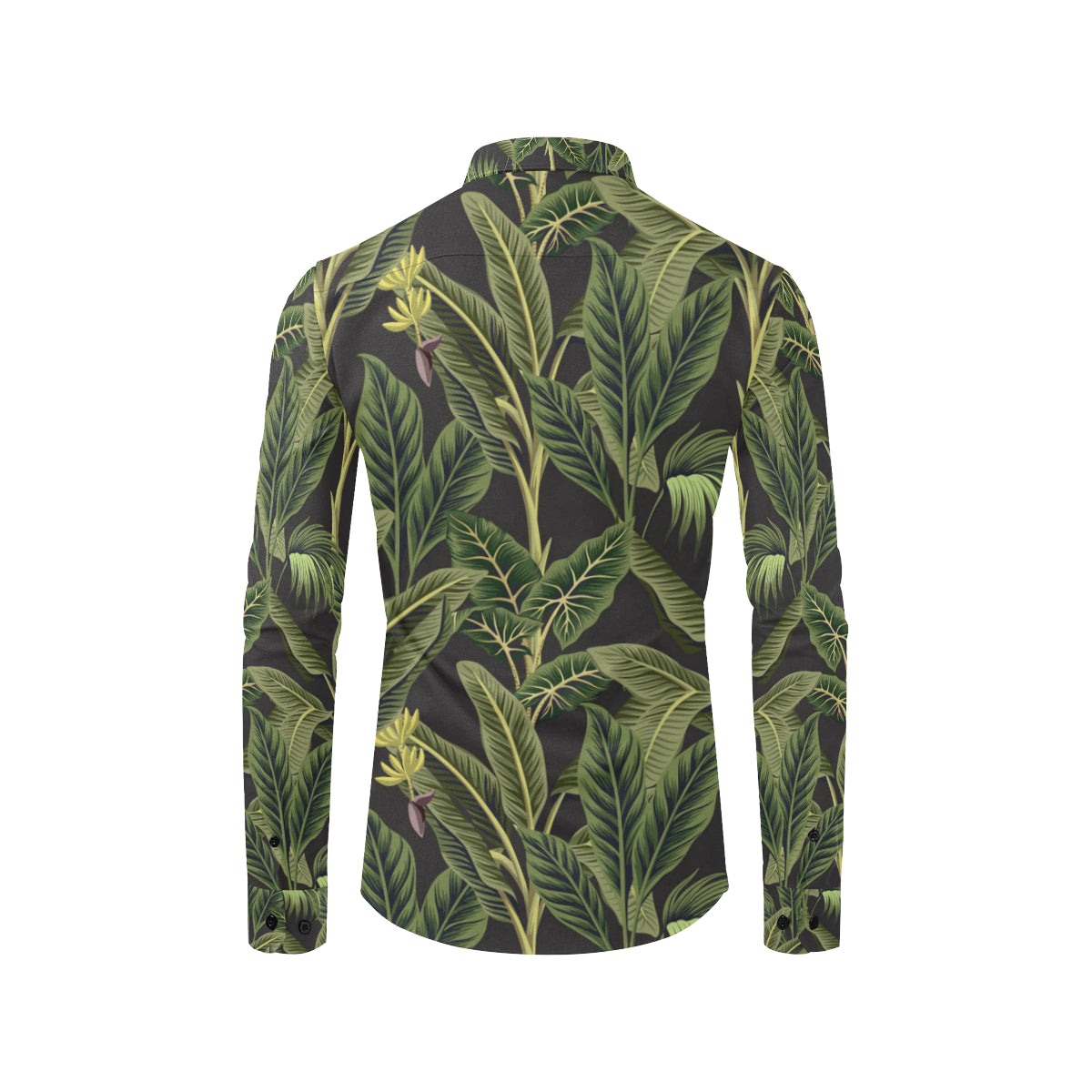 Banana Leaf Pattern Print Design BL04 Men's Long Sleeve Shirt
