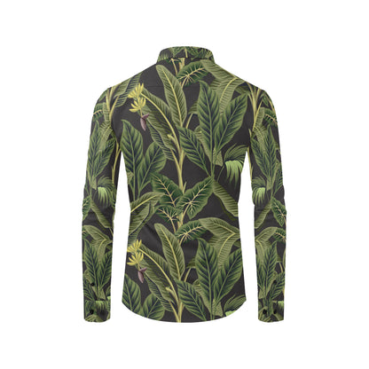 Banana Leaf Pattern Print Design BL04 Men's Long Sleeve Shirt