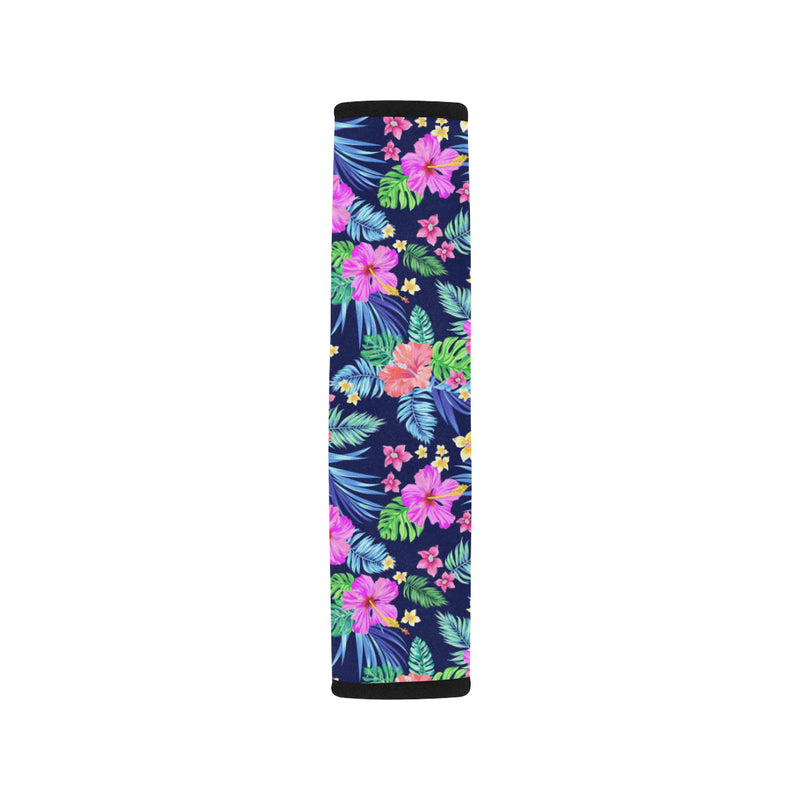 Neon Hibiscus Pattern Print Design HB016 Car Seat Belt Cover