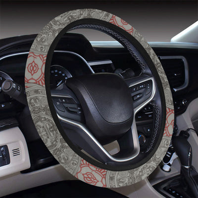 Calendar Aztec Pattern Print Design 04 Steering Wheel Cover with Elastic Edge