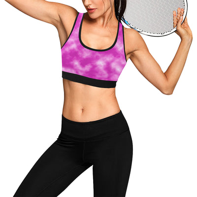 Tie Dye Pink Design Print Sports Bra