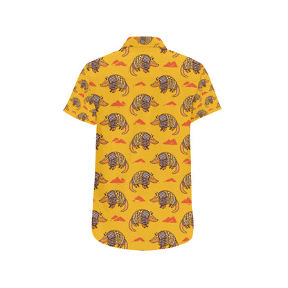 Armadillo Pattern Print Design 03 Men's Short Sleeve Button Up Shirt