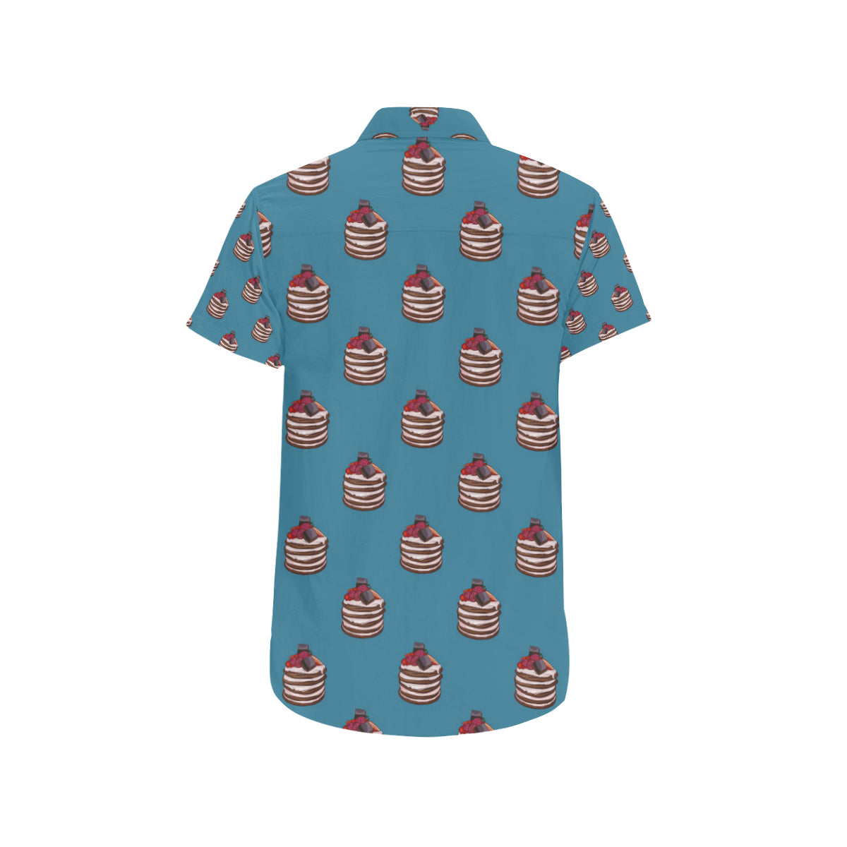 Pancake Pattern Print Design A03 Men's Short Sleeve Button Up Shirt
