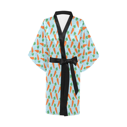 Carrot Pattern Print Design 01 Women's Short Kimono