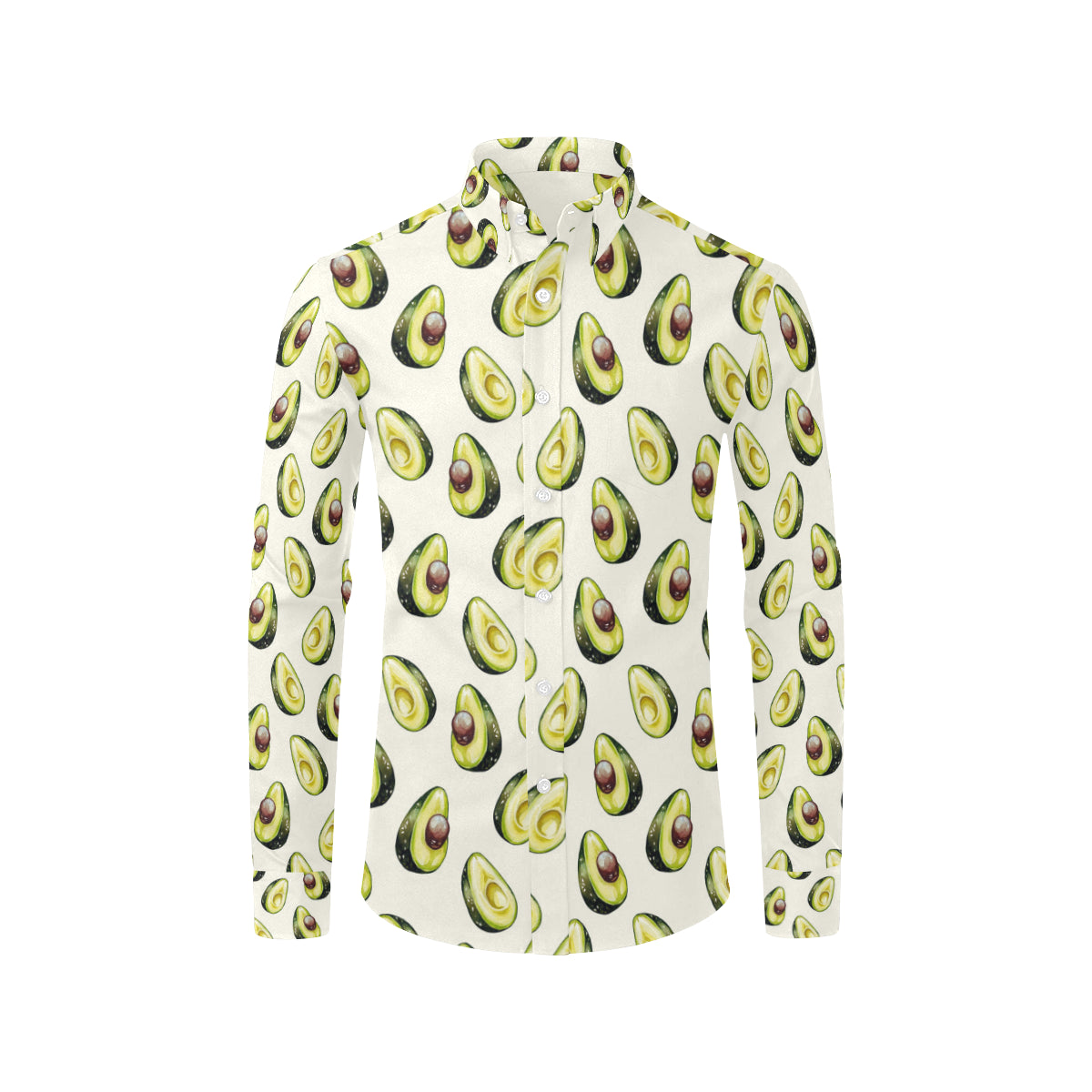 Avocado Pattern Print Design 01 Men's Long Sleeve Shirt