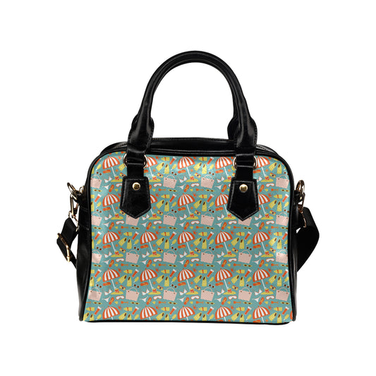 Beach Scene Pattern Print Design 02 Shoulder Handbag