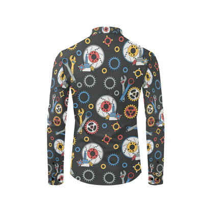 Mechanic Pattern Print Design 01 Men's Long Sleeve Shirt