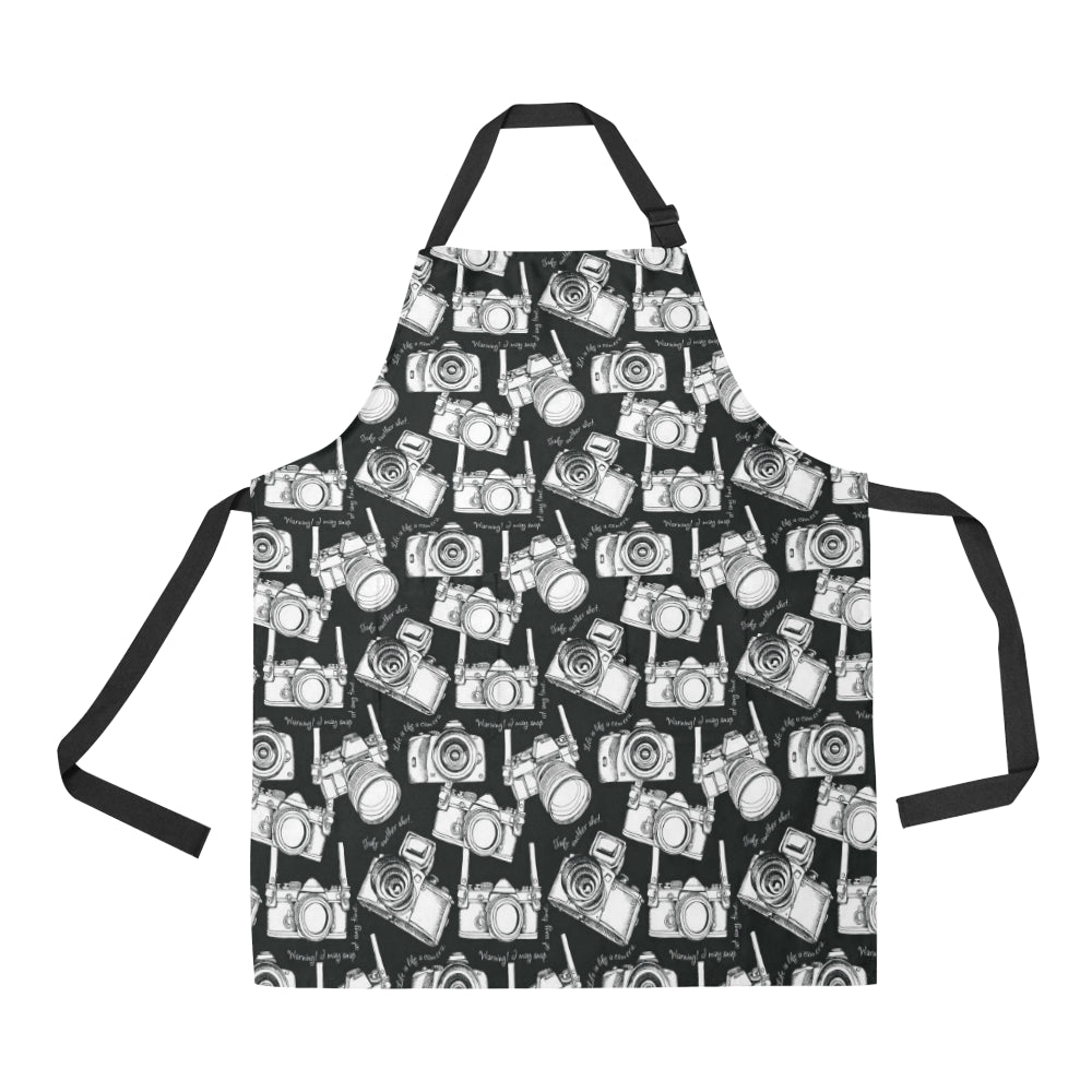Camera Pattern Print Design 01 Apron with Pocket