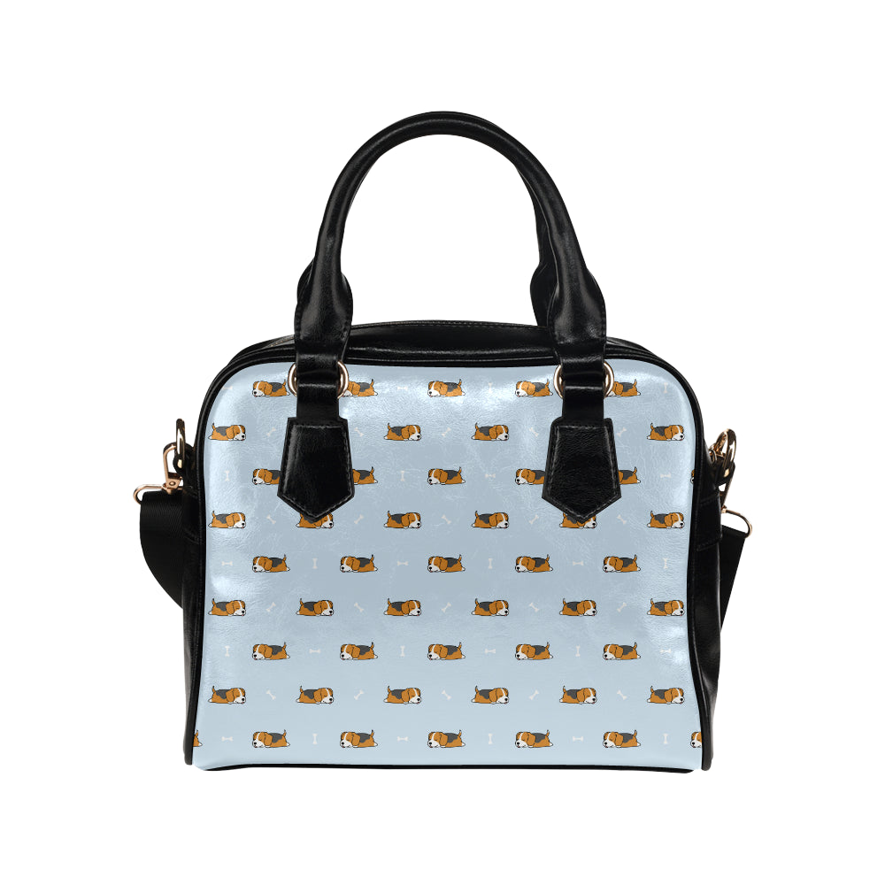 Beagle Pattern Print Design 06 Shoulder Handbag