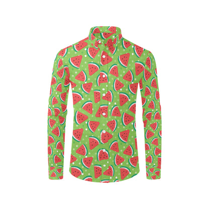 Watermelon Pattern Print Design WM05 Men's Long Sleeve Shirt