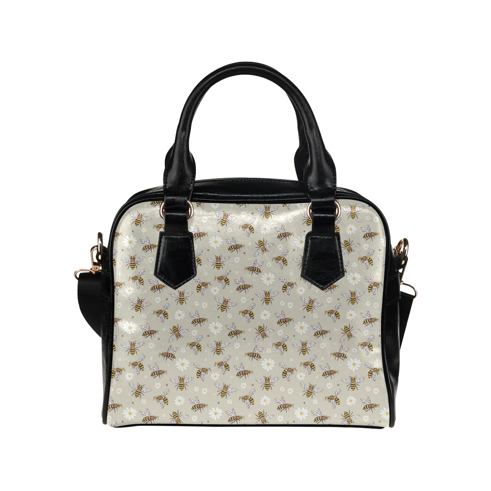 Bee Pattern Print Design 03 Shoulder Handbag