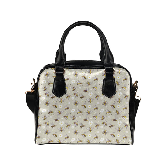 Bee Pattern Print Design 03 Shoulder Handbag