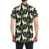 Llama Cactus Pattern Print Design 011 Men's Short Sleeve Button Up Shirt