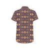 Aztec Pattern Print Design 09 Men's Short Sleeve Button Up Shirt