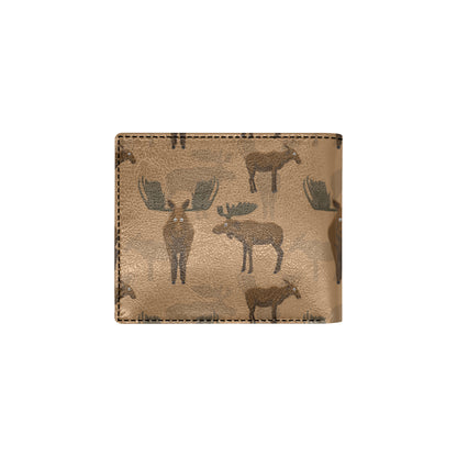 Moose Pattern Print Design 03 Men's ID Card Wallet