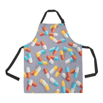 Pill Pattern Print Design A01 Apron with Pocket