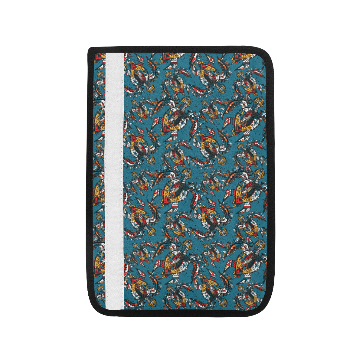Sea Turtle Tribal Colorful Hand Drawn Car Seat Belt Cover