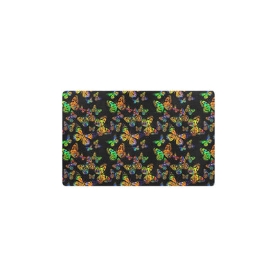 Butterfly Neon Color Print Pattern Kitchen Mat