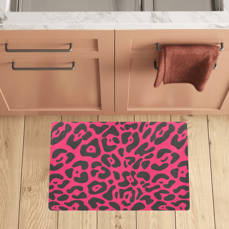 Cheetah Pink Print Pattern Kitchen Mat