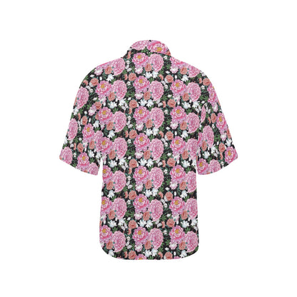Dahlia Pattern Print Design 02 Women's Hawaiian Shirt