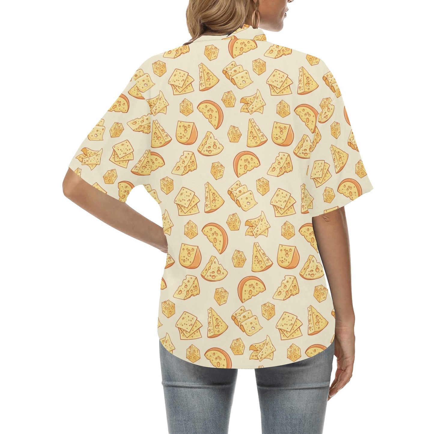 Cheese Pattern Print Design 01 Women's Hawaiian Shirt