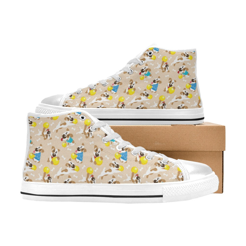 Russell Terriers Cute Print Design LKS304 High Top Women's White Shoes
