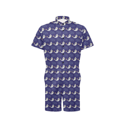 Sea Lion Print Design LKS404 Men's Romper