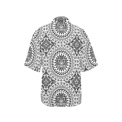 Polynesian Tribal Mask Women's Hawaiian Shirt