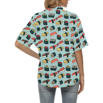 Sushi Pattern Design Women's Hawaiian Shirt