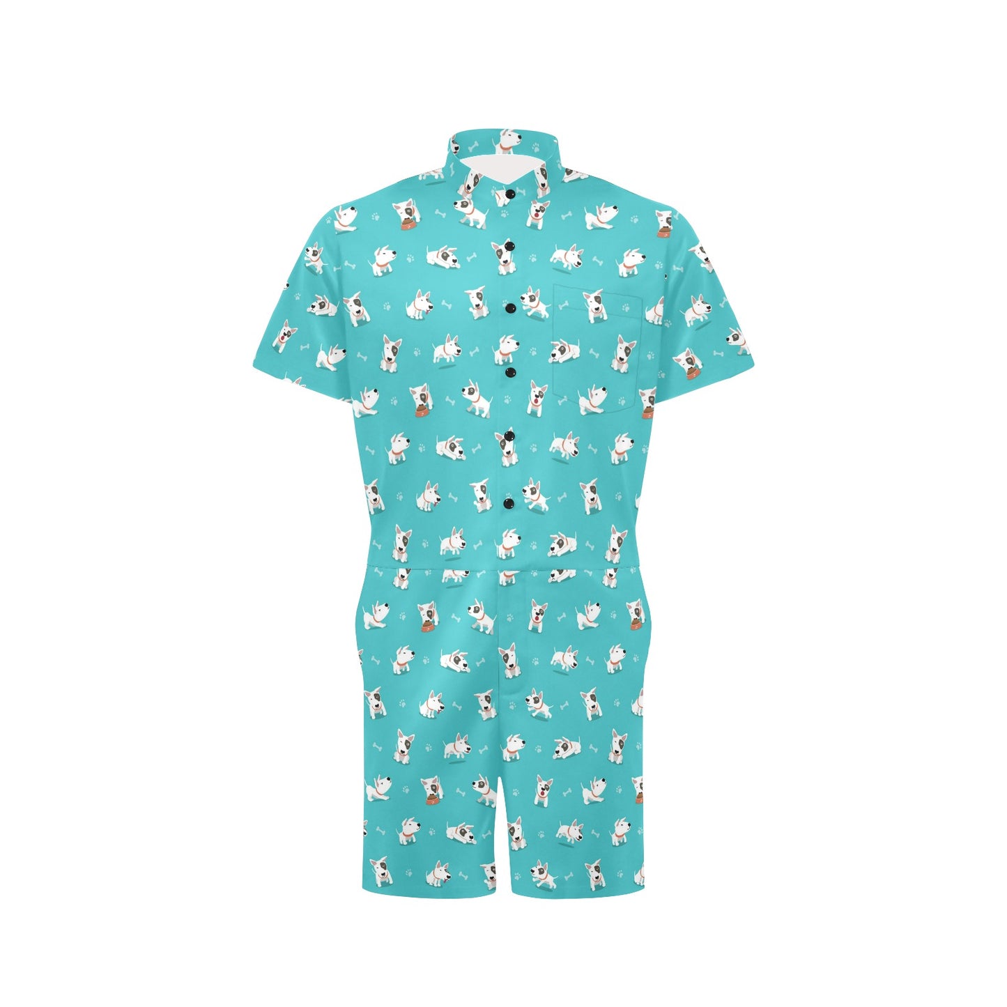 Bull Terriers Pattern Print Design 07 Men's Romper